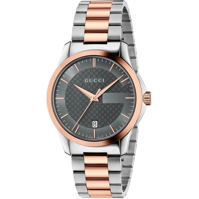 Gucci Men’s G-Timeless Gray Dial Two Tone Watch – YA126446 ($1170 MSRP)