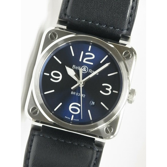BELL&ROSS BR0392 Blue Steel 42MM BR0392-BLU-ST/SCA with BOX
