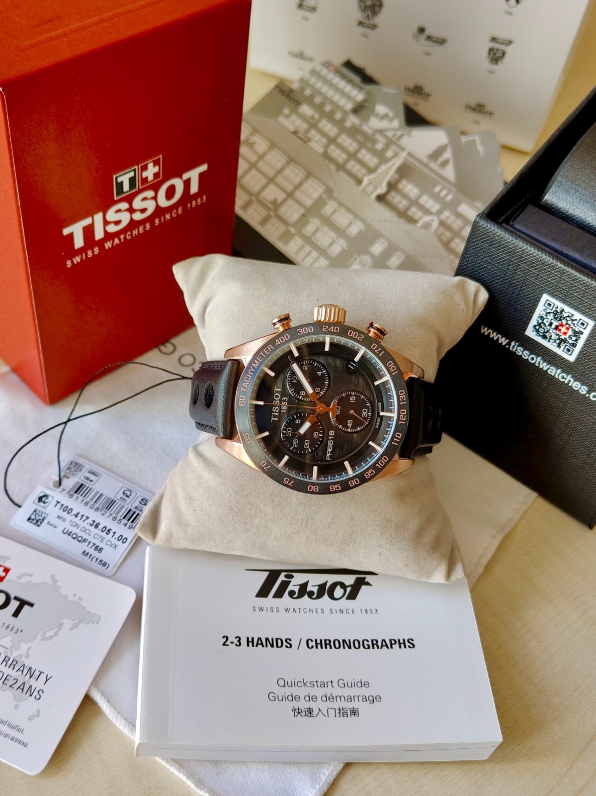 Tissot PRS516 Motorsport Racing Steel Chronograph Men’s Watch Black & Gold Dial