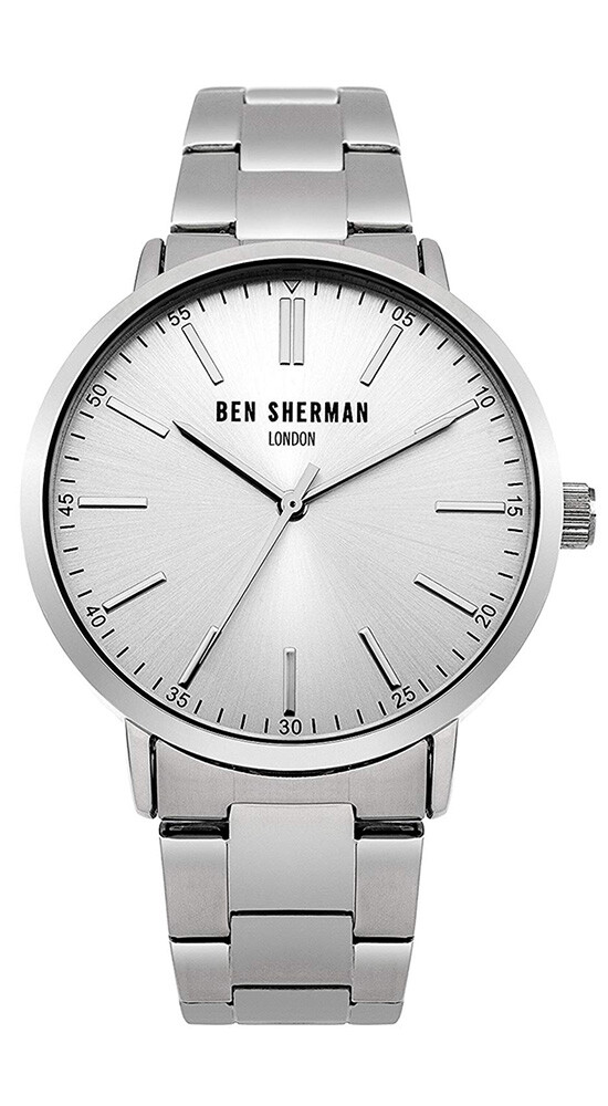 Ben Sherman London Stainless Steel Quartz Mens Watch Silver Dial WB061SM