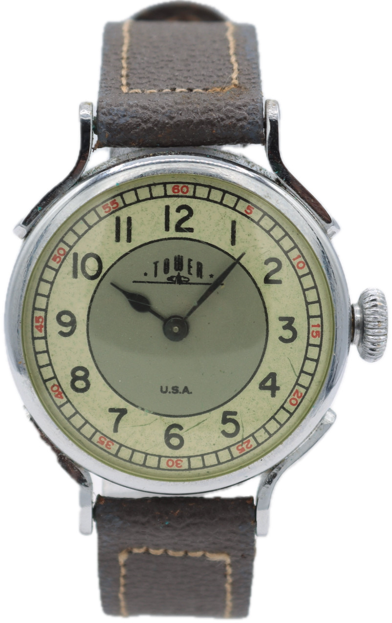 Vintage Ingraham Co Tower Men’s Mechanical Wristwatch 51 Chrome Plated Full Set