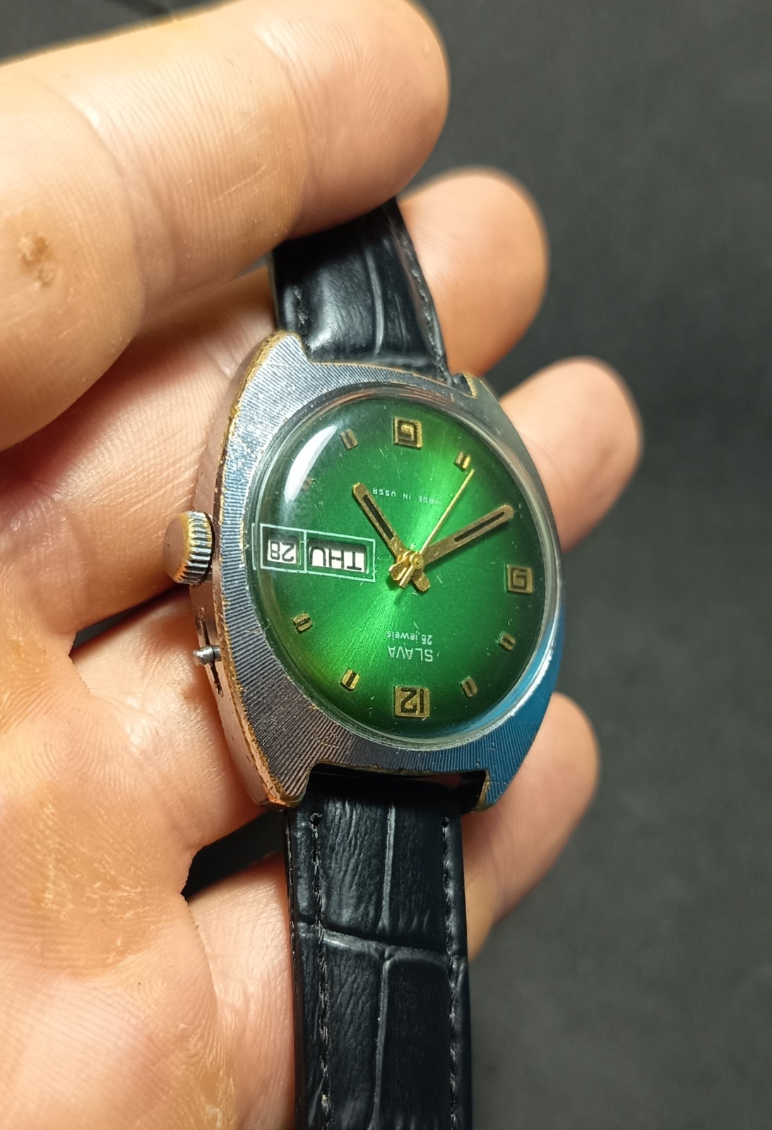 Vintage Men’s watch Slava 26 jewels mechanical Soviet USSR