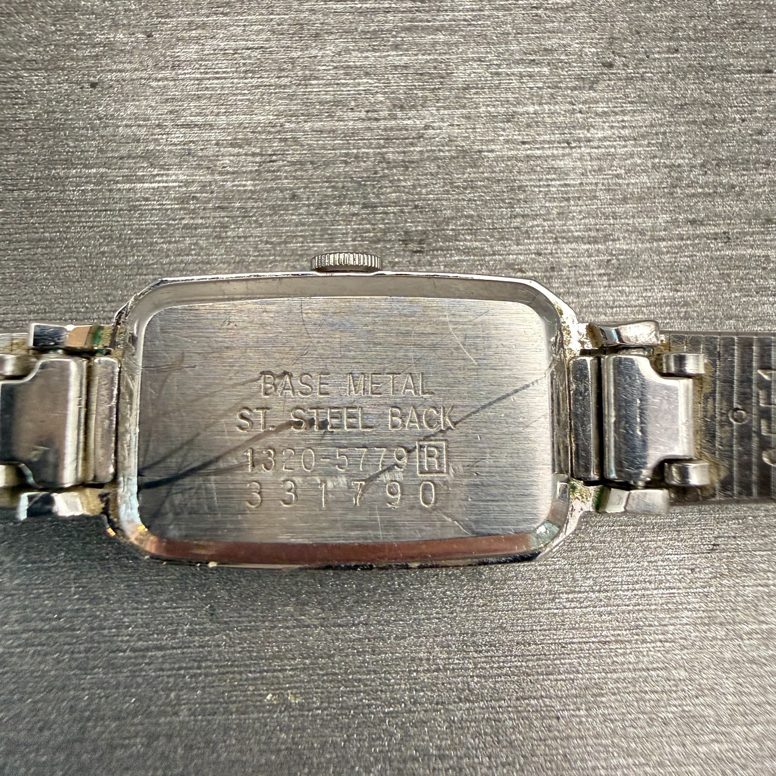 Seiko Watch Women 13mm Silver Dial Silver Tone Rectangle 1320-5779 New Battery