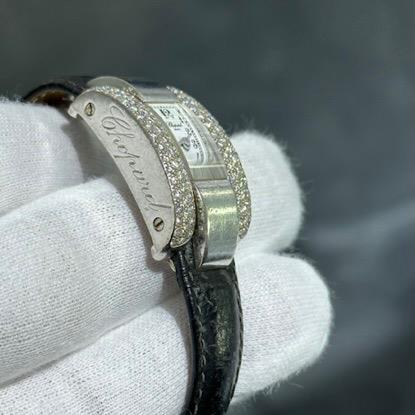 CHOPARD La Strada 18k Solid White Gold Vintage Pave Diamond Rectangular Watch