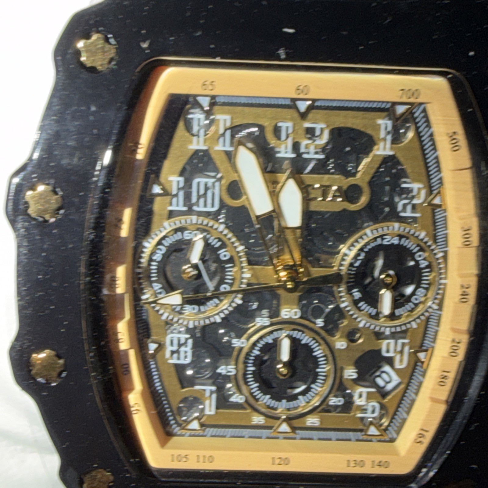 Invicta Racing Valxor 40mm Unisex Watch Black Gold Flame Fusion Crystal 69771