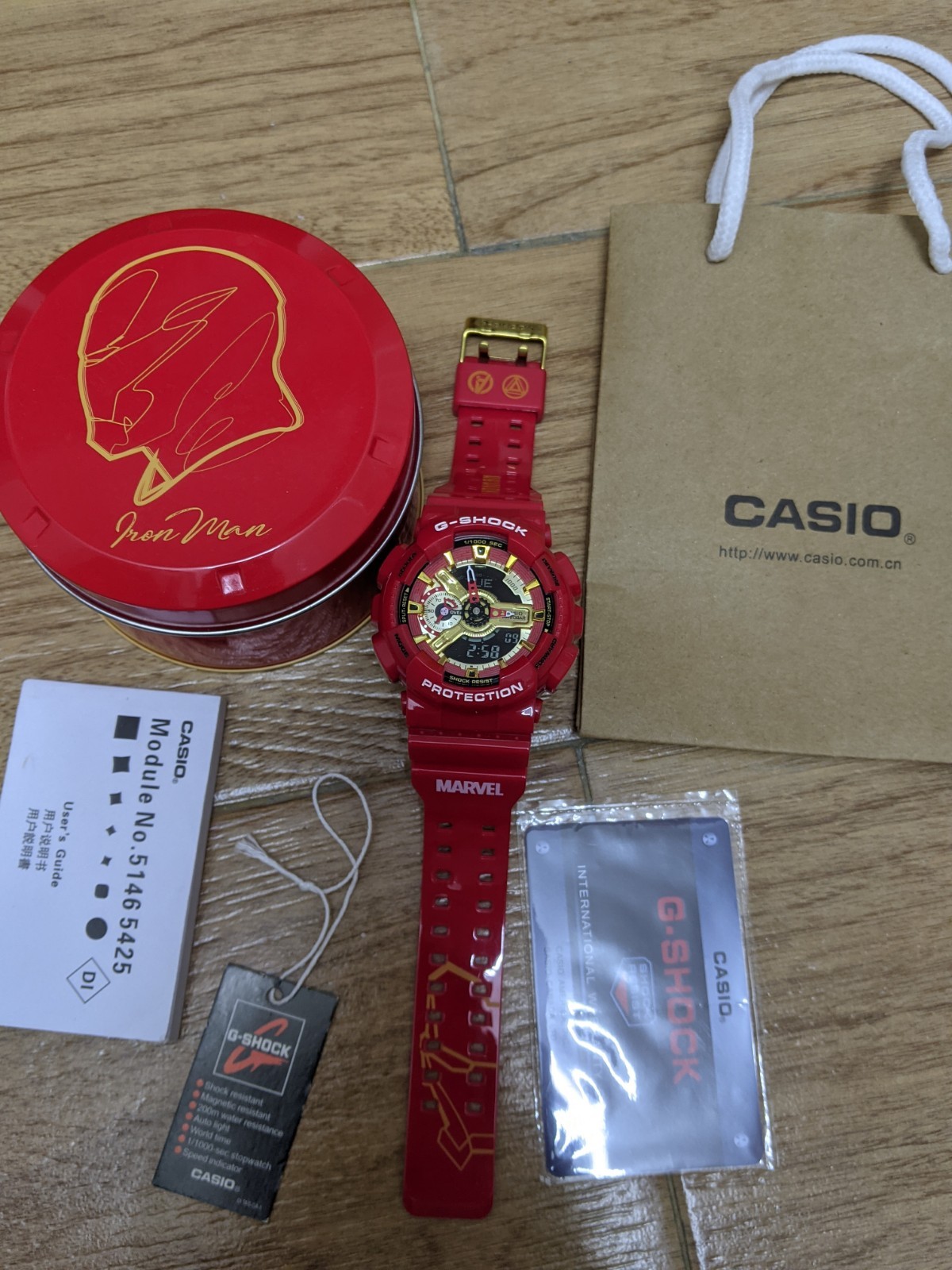 Casio G-SHOCK GA-110CB Marvel Iron Man Red Ana-Digi Quartz 200m Box