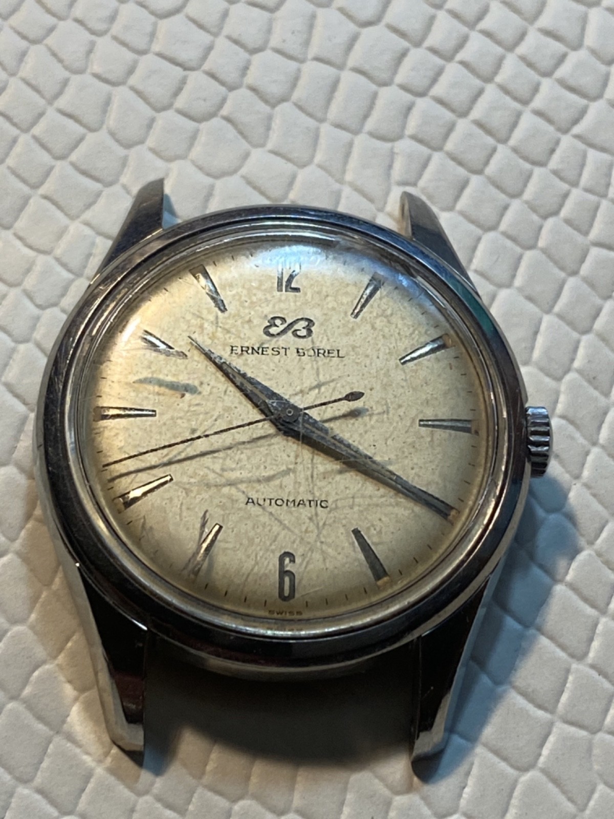 1950’s Ernest Borel “COMPRESSOR”- All Steel “EPSA” Cased Waterproof watch- Runs!