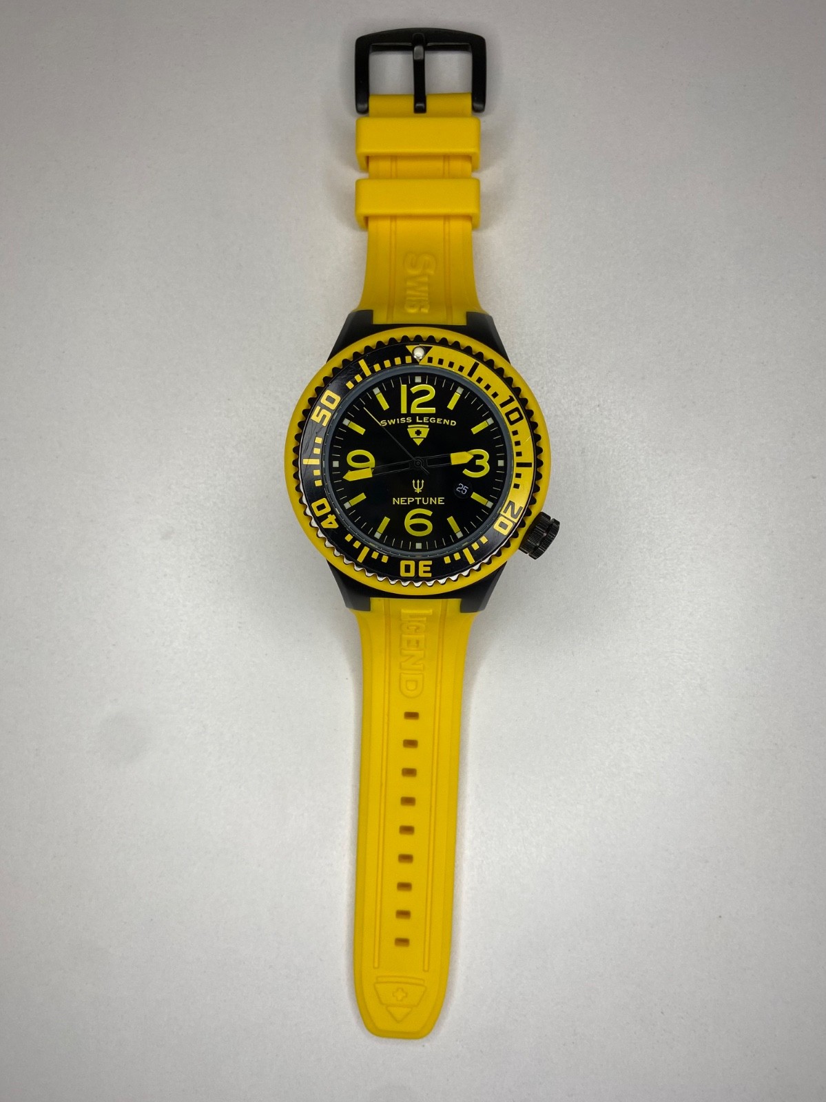 Swiss Legend Neptune 53mm Men’s Watch in Yellow – Black/Yellow Rotating Bezel