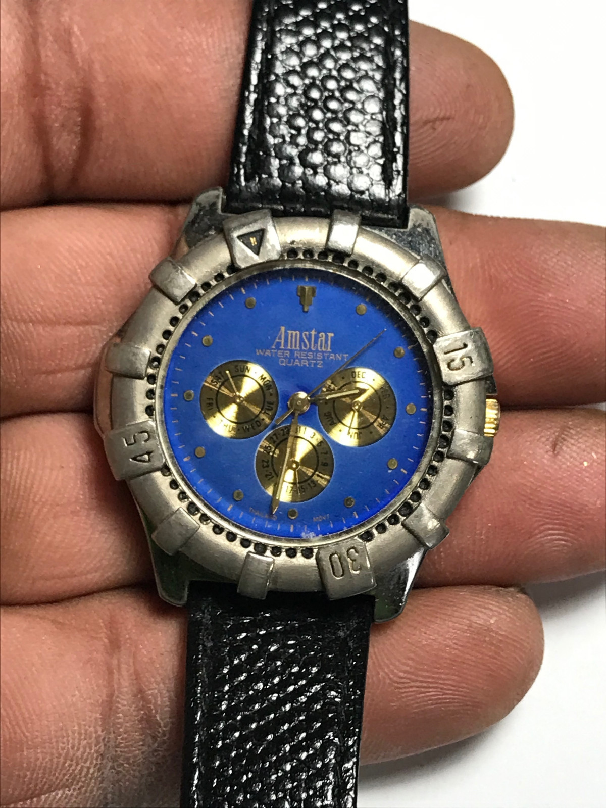 Men’s Black Band Amstar Analog Watch