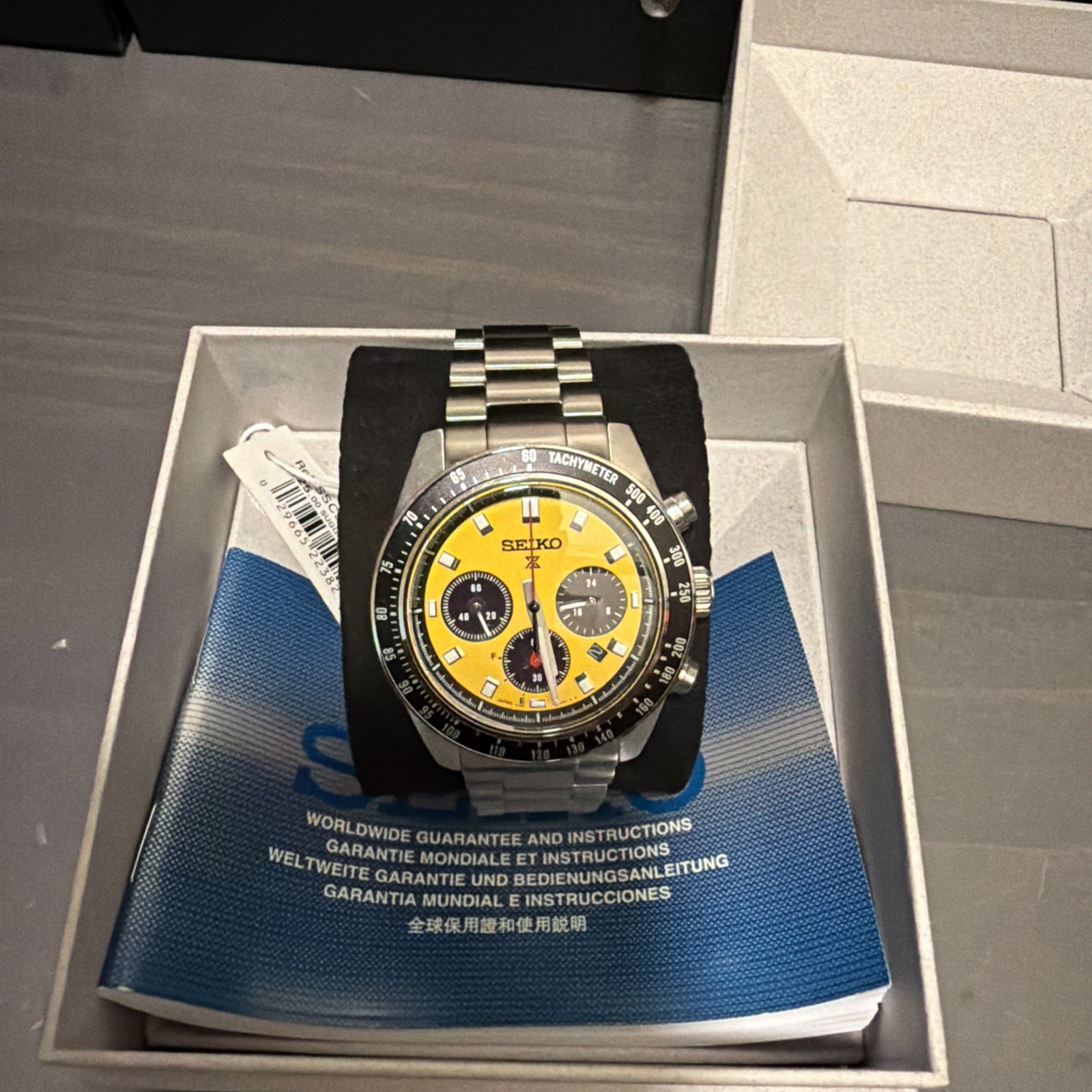 SEIKO Prospex Speedtimer CHRONO 41.4MM Yellow Dial Men’s Watch SSC929