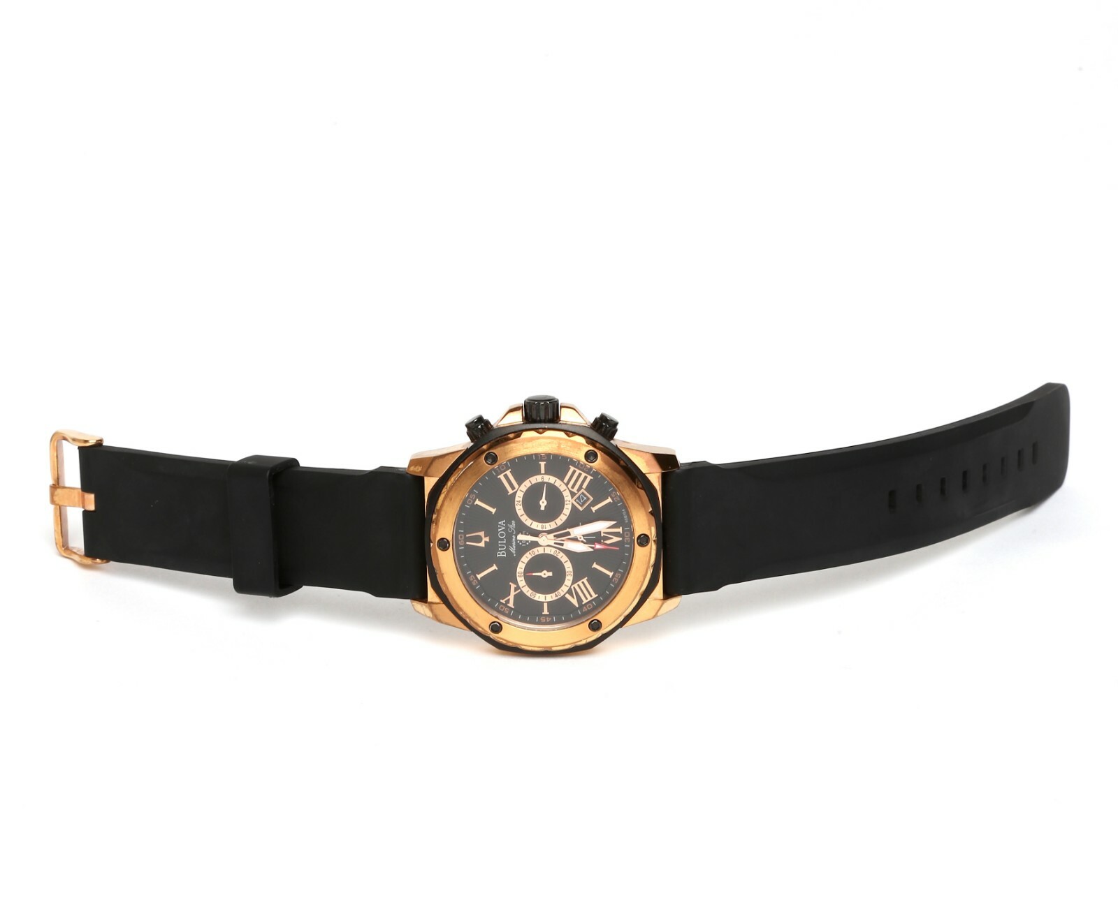 Bulova Men’s Chronograph 44mm 98B104 Black Rubber Strap Watch F2226