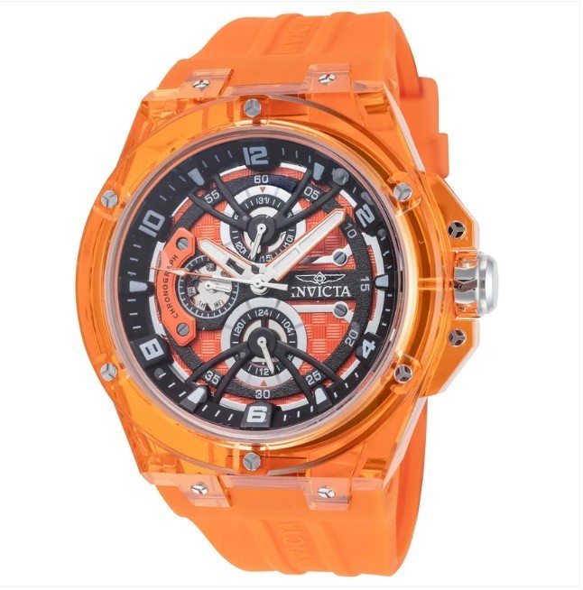Invicta Men’s 48.5mm Racing Cyclone Quartz Chronograph Tone Orange Watch