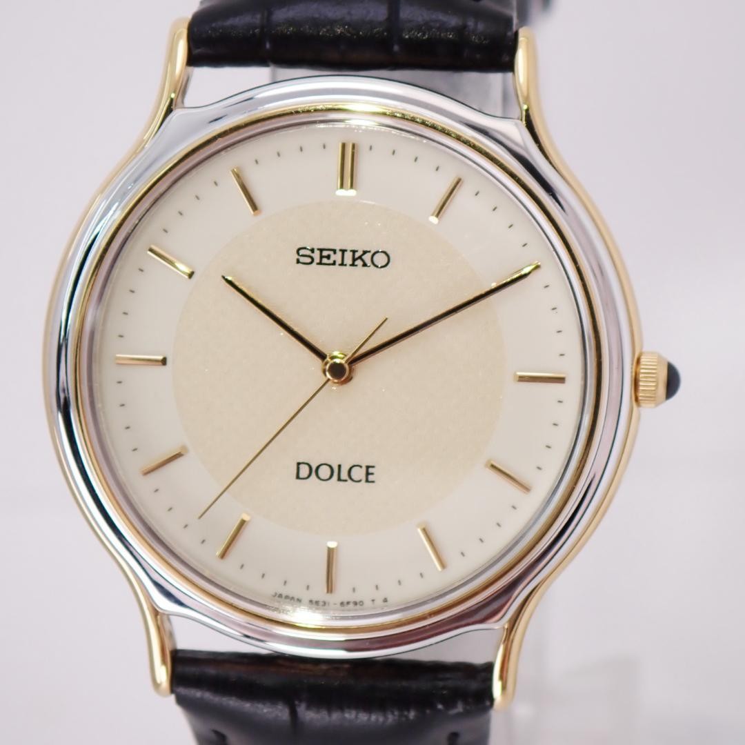 SEIKO 5E31-6D60 Quartz Unisex Wristwatch Black Japan