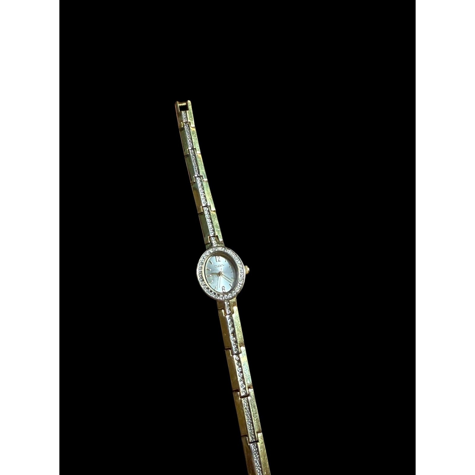 Elgin EG8B89ST Women’s Gold Tone Crystal Bezel Bracelet Watch Quartz V321