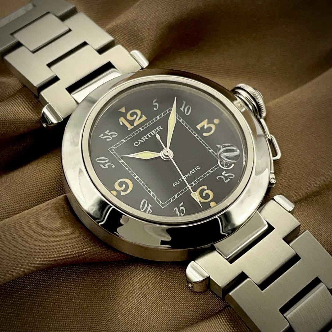 Cartier Pasha C 35mm W31043M7 Cal. 049 Automatic Boxed From JAPAN (Overhauled)