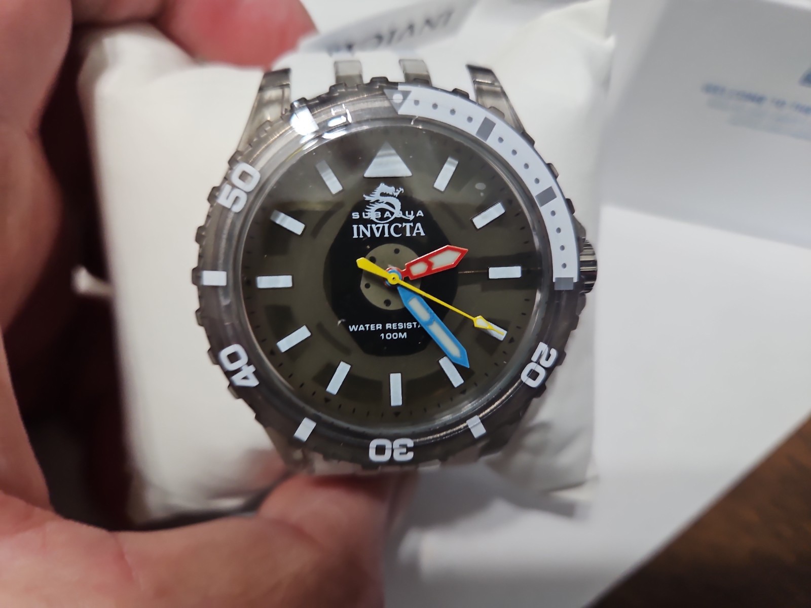 Invicta Men’s Watch Subaqua Quartz White and Grey Silicone Rubber Strap 69448