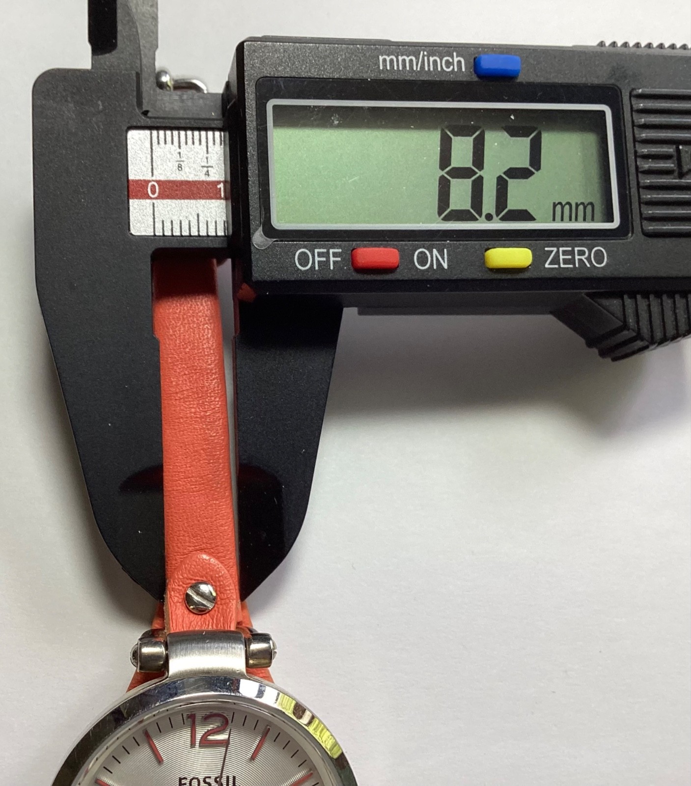 Fossil Georgia Womens Watch ES3219 Silver Orange Leather Equestrian New Battery