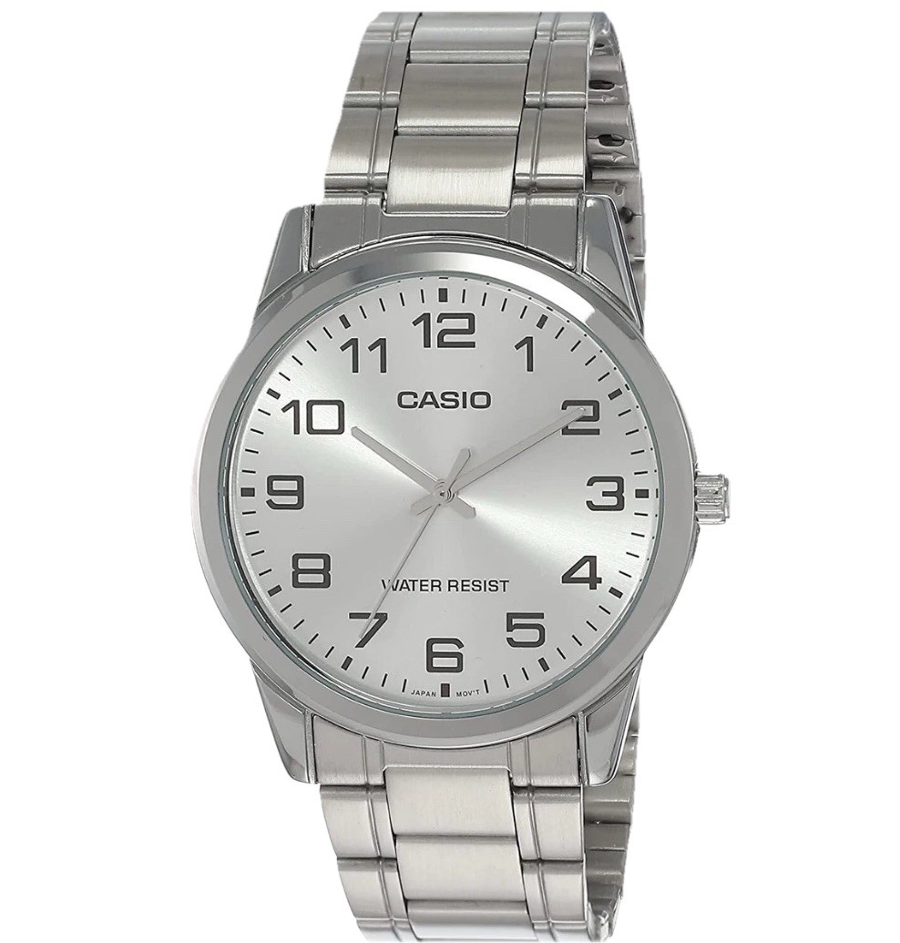 Casio MTP-V001D-7B Men’s Stainless Steel Easy Reader Silver Dial New No Box