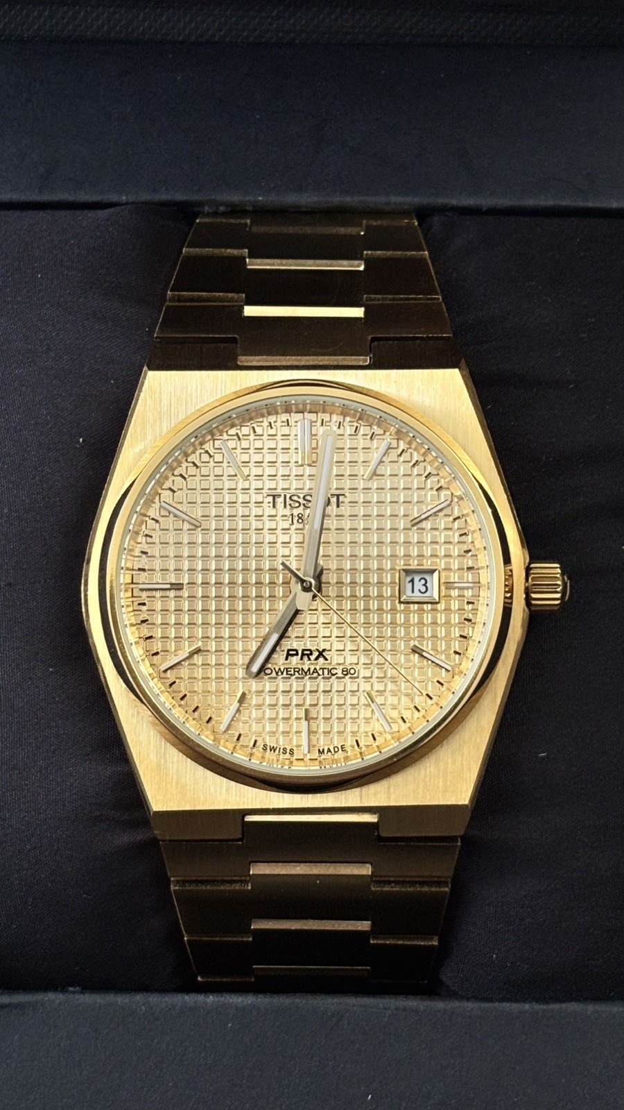 TISSOT PRX POWERMATIC 80 AUTOMATIC 40MM GOLD TONE MEN’S WATCH BOXED NEW.