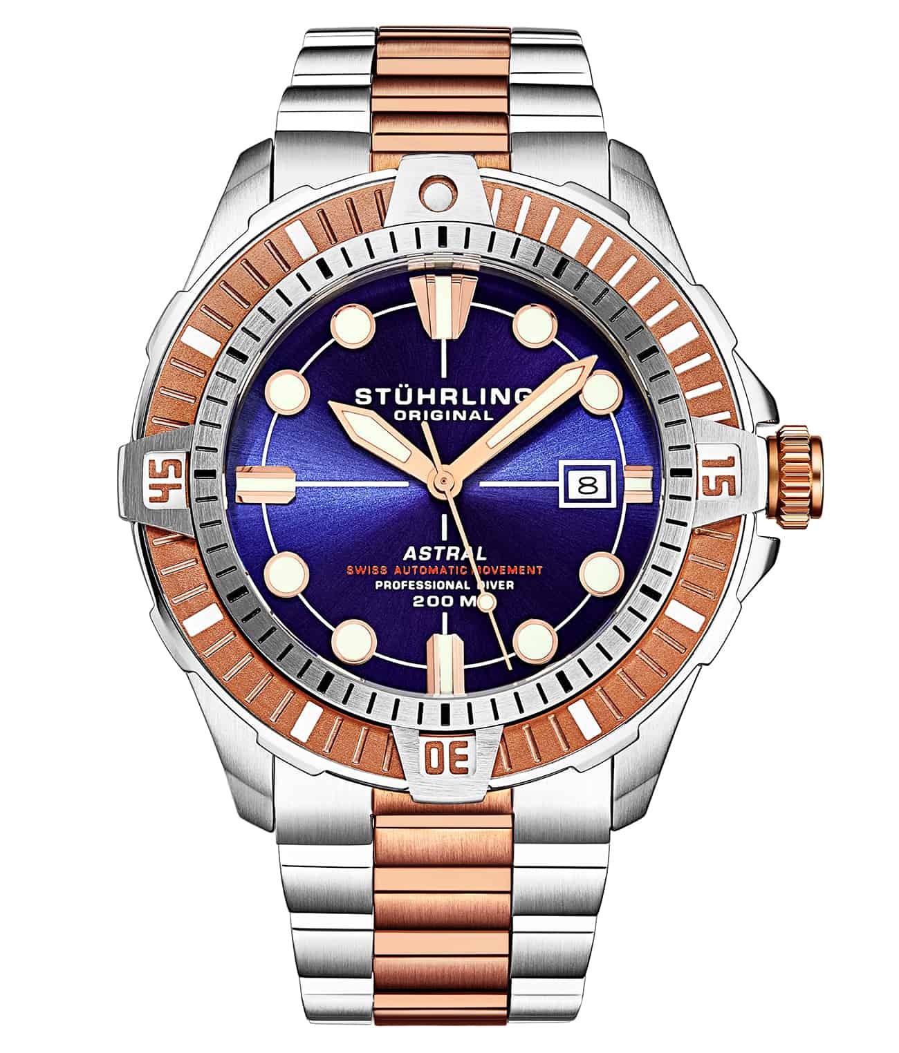 Astral Silver Rose Gold two toned/Stainless /Navy Dial | Navy Dial Wristwatch 10