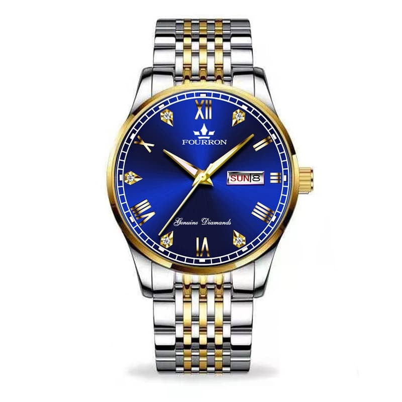 Men’s Watch Waterproof Quartz Luminous Business Wristwatch Stainless Steel Band
