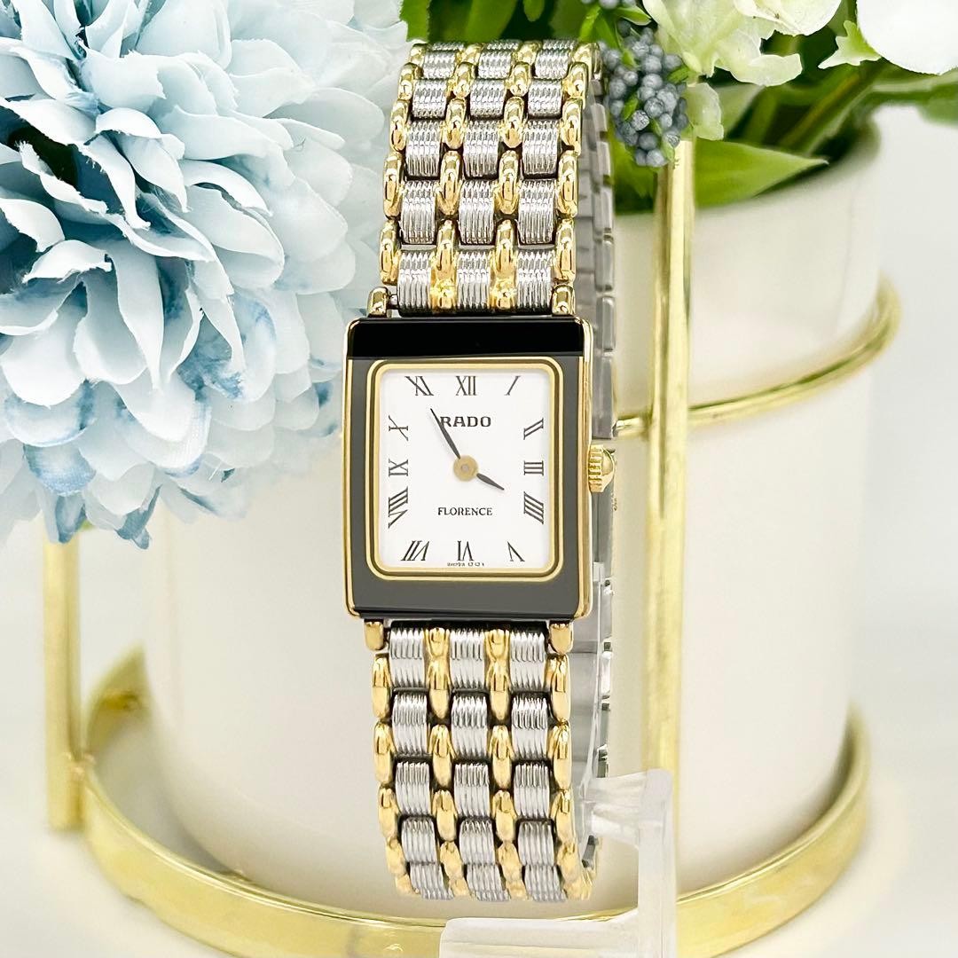 Rado Florence 153.3606.2N Quartz Silver Gold Ladies Watch Japan
