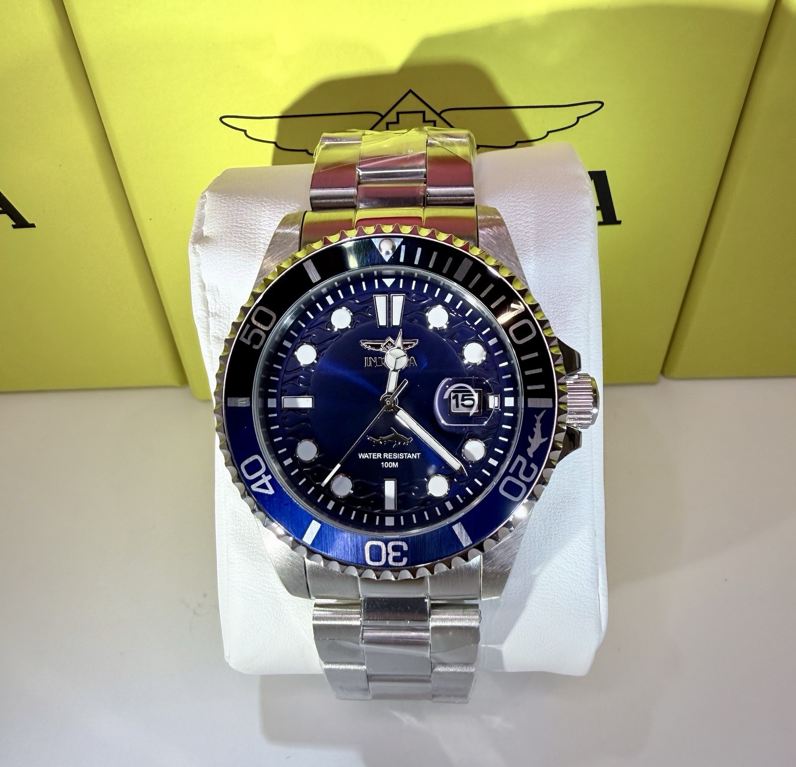 Invicta Pro Diver Men’s Watch 43mm Blue/Bezel Unidirectional Bezel Screw Crown