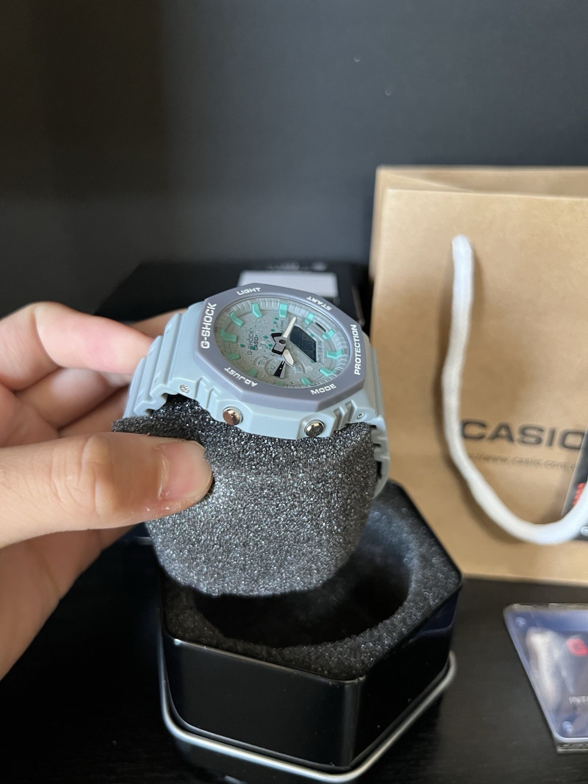 Grey and Teal Custom G-Shock Watch Brand New W/Box and Tags Same day shipping