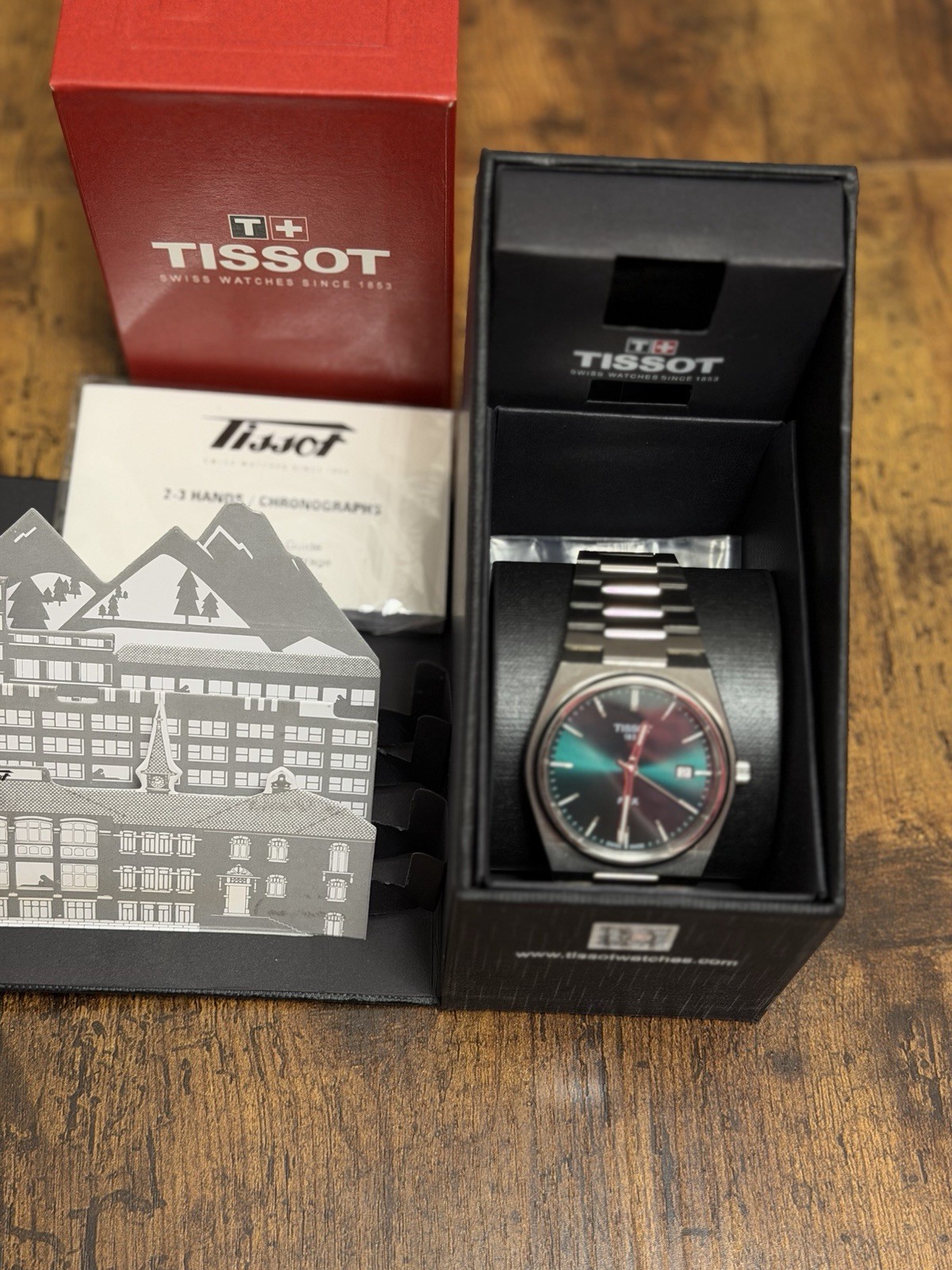 Tissot PRX Quartz 40mm Green Sunburst Dial Date Swiss Made Steel Bracelet