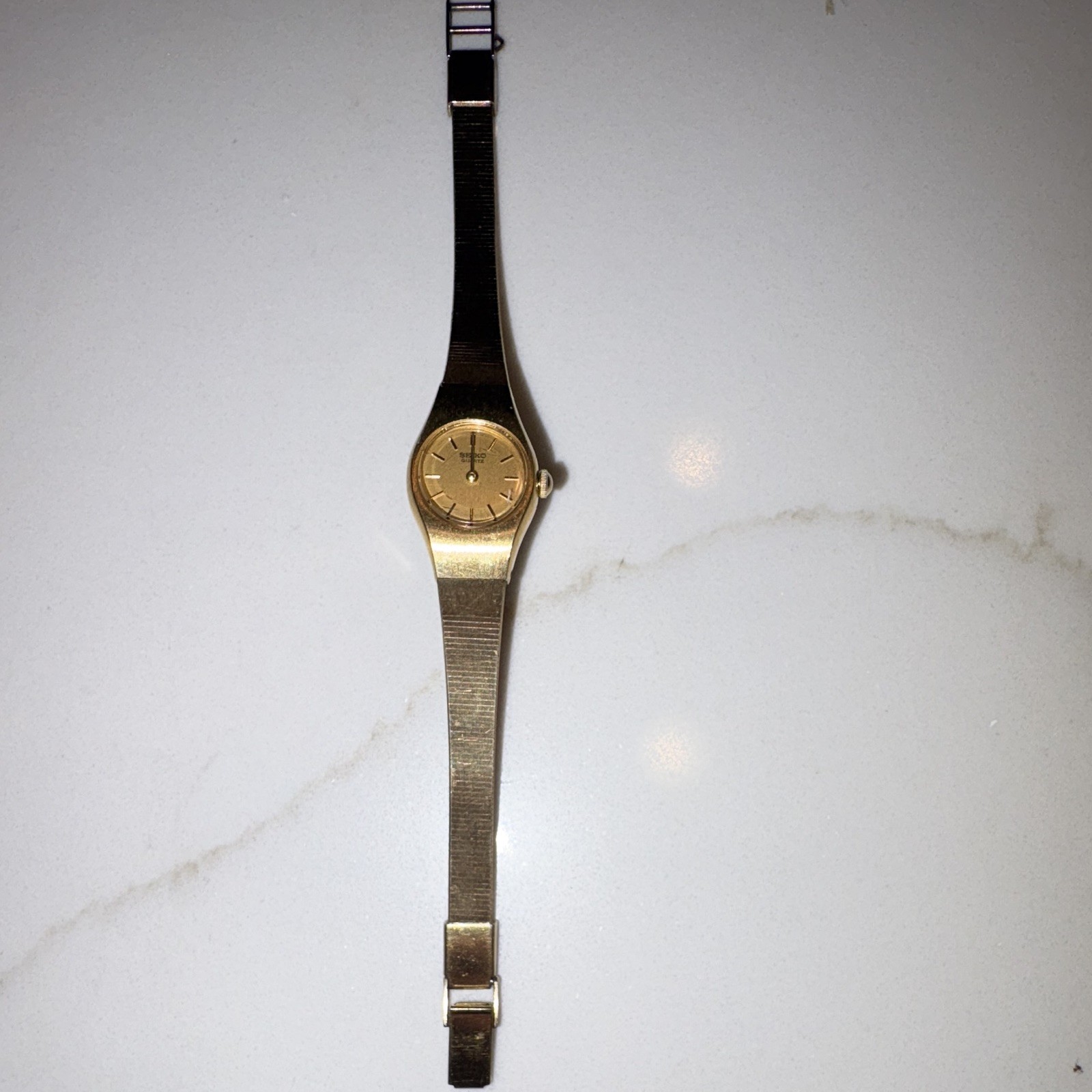 Seiko Women’s Quartz Dress Watch Gold Dial & Bracelet Stick Index 23.9mm