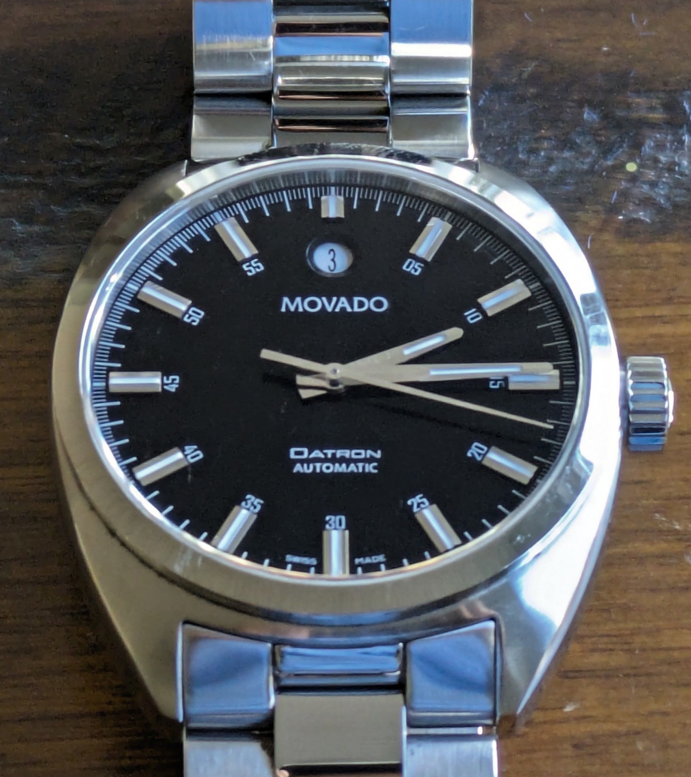 Movado Datron Automatic Men’s Watch 606359 Swiss Made 38mm Sapphire Crystal
