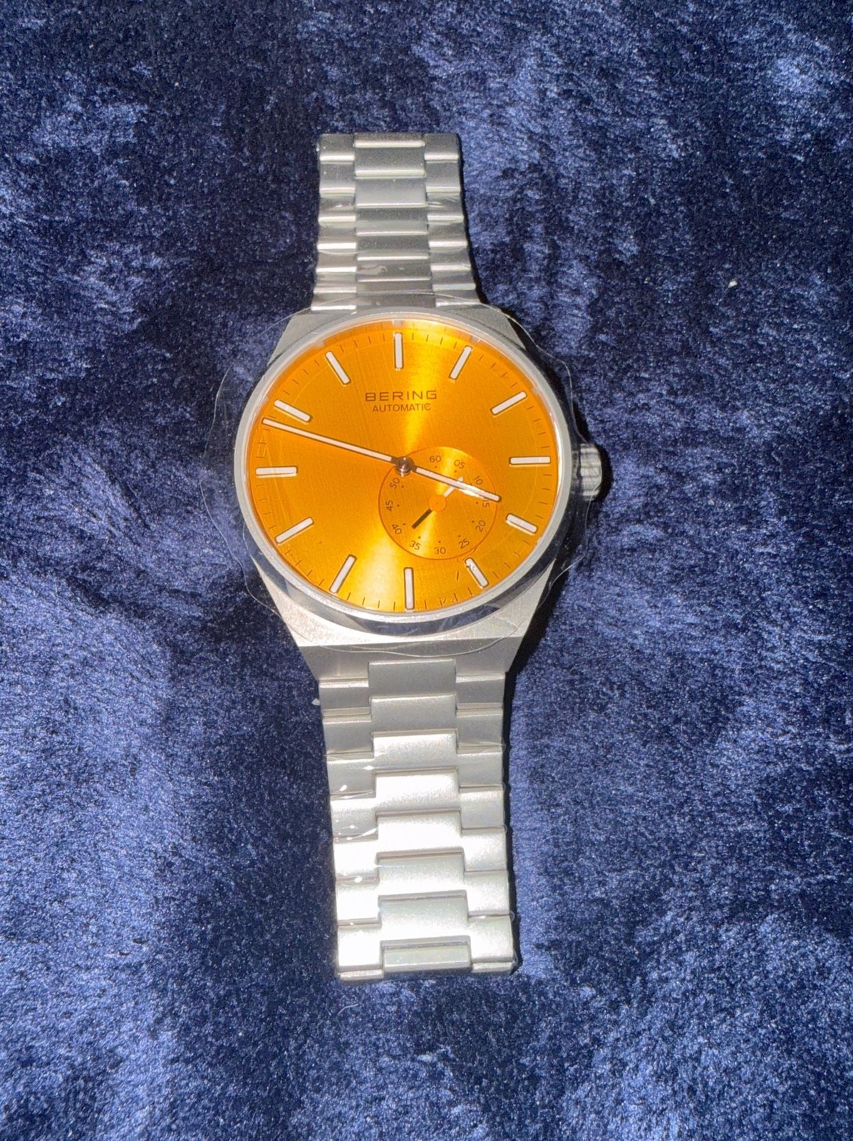 BERING Arctic Circle Automatic Men’s Watch 19441-701 Yellow Dial Silver Bracelet