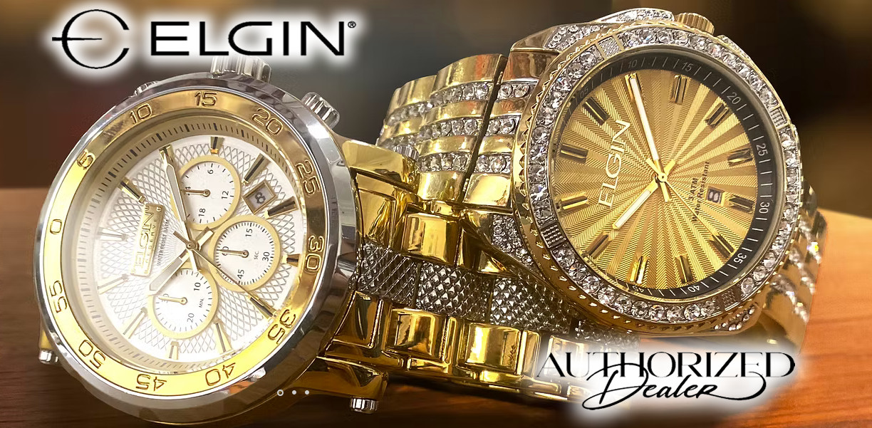 Rare Elgin Diamond Bezel Paved Mens Watch Authorized Dealer