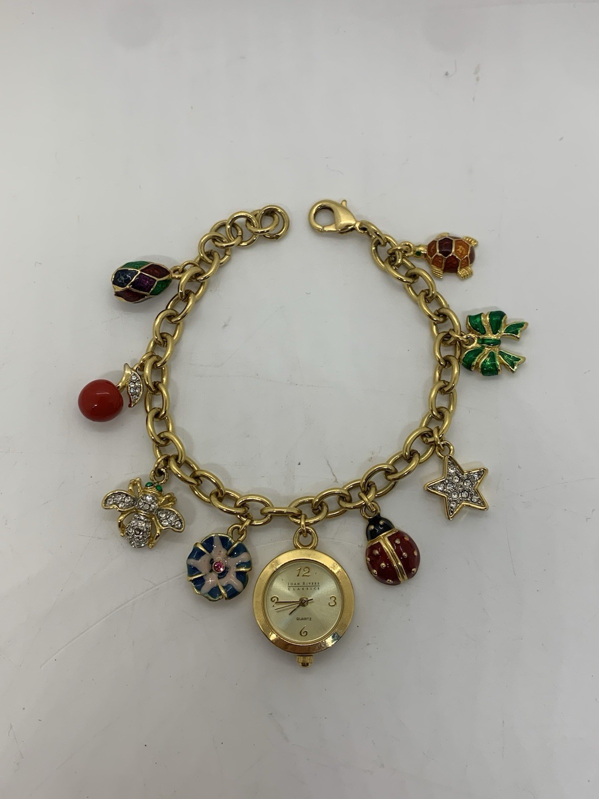Vintage Joan Rivers Watch Charm Ladybug Turtle Faberge Working