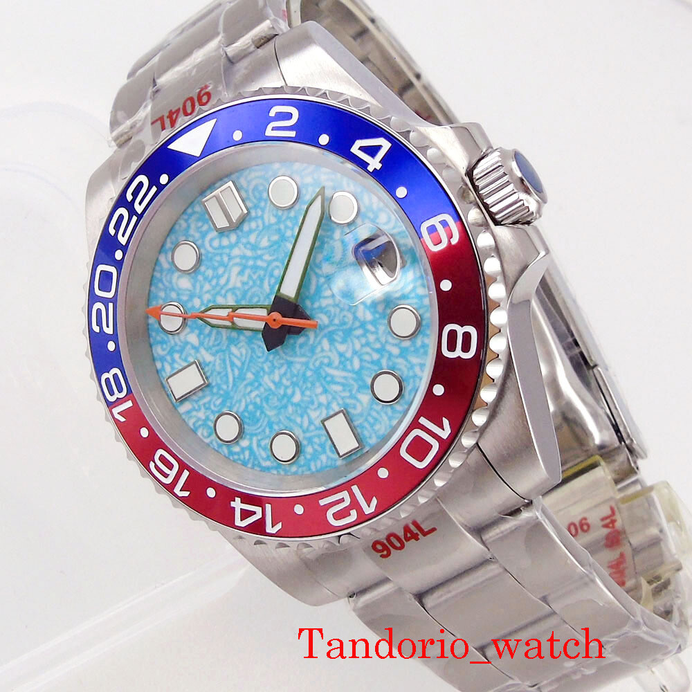40mm NH35A Automatic Mens Watch Sapphire Glass Date PT5000 Miyota Luminous