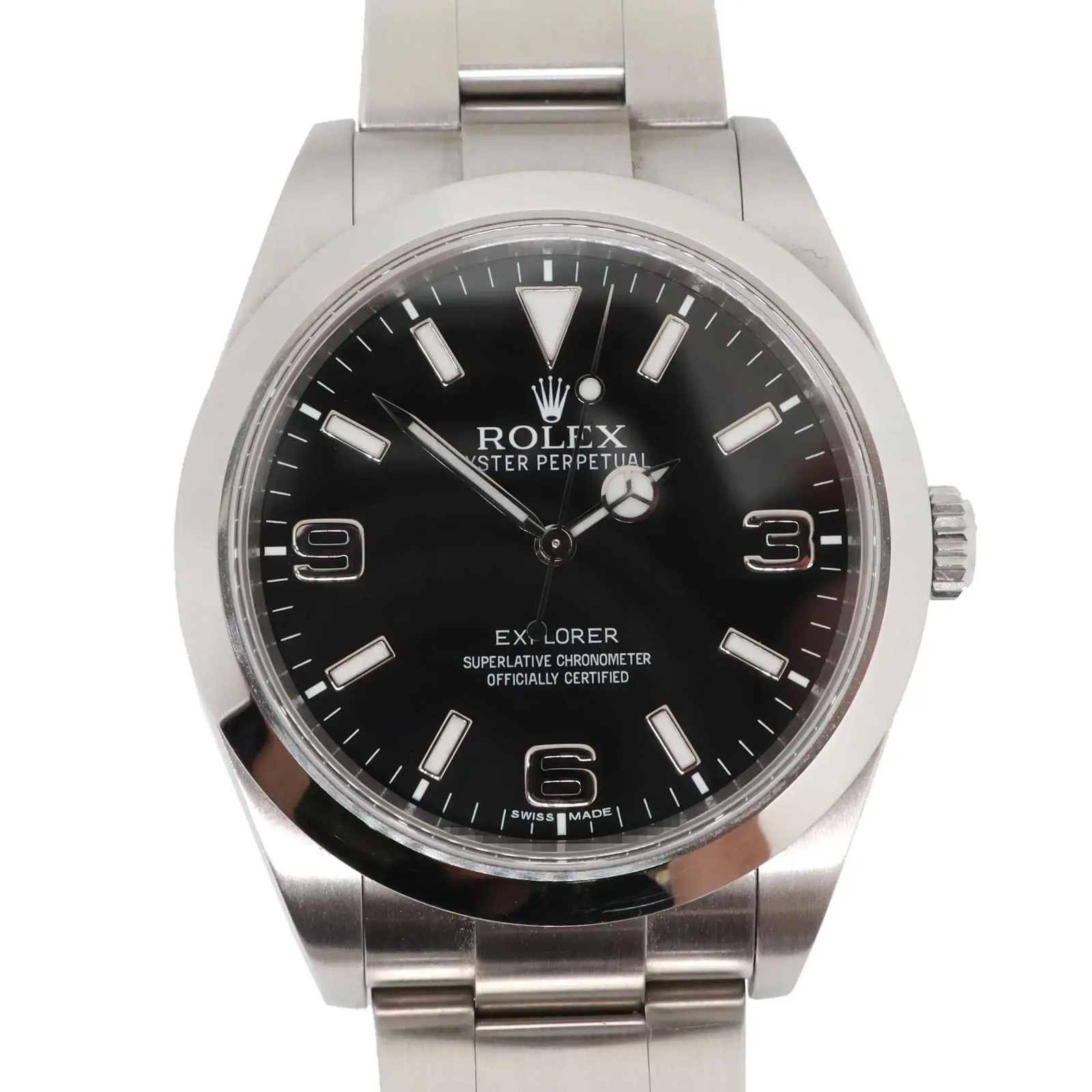 2020s Mint Rolex 214270 Explorer I 39mm Steel Black Dial Mercedes Hand Watch