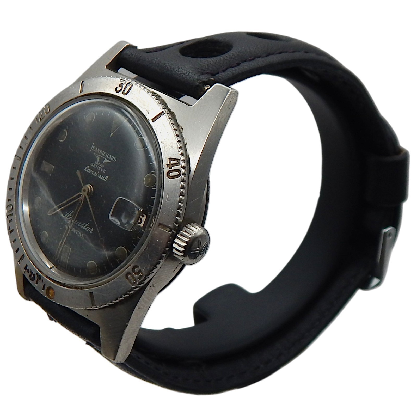 1701 Jean Richard Aquastar 10 ATM Automatic Diver 36mm Vintage Watch