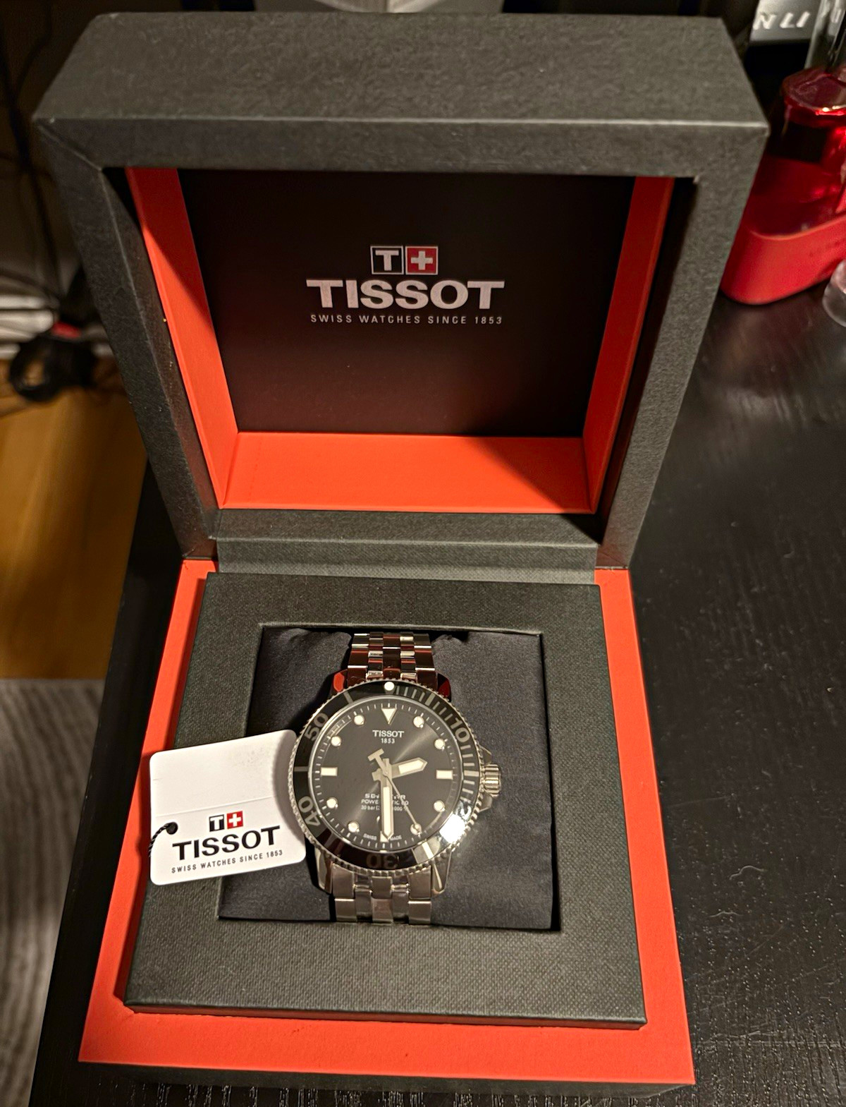 Tissot Seastar Powermatic 80 43mm Black Dial, SS band, never been worn.