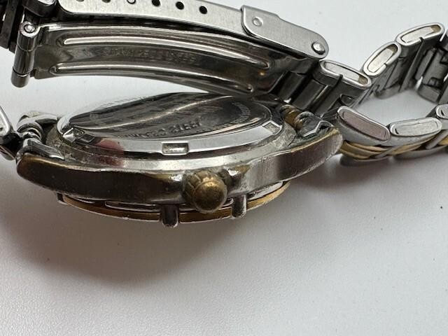 Vintage Ladies Fossil Blue AM-3095 Two Tone Quartz Watch New Battery