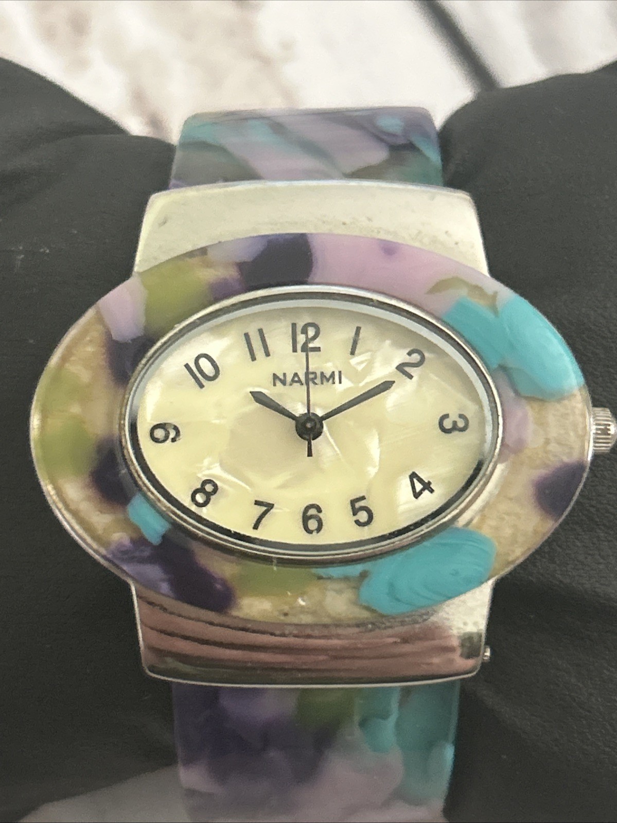 Narmi Multicolored Bezel And Band Women’s Cuff Watch