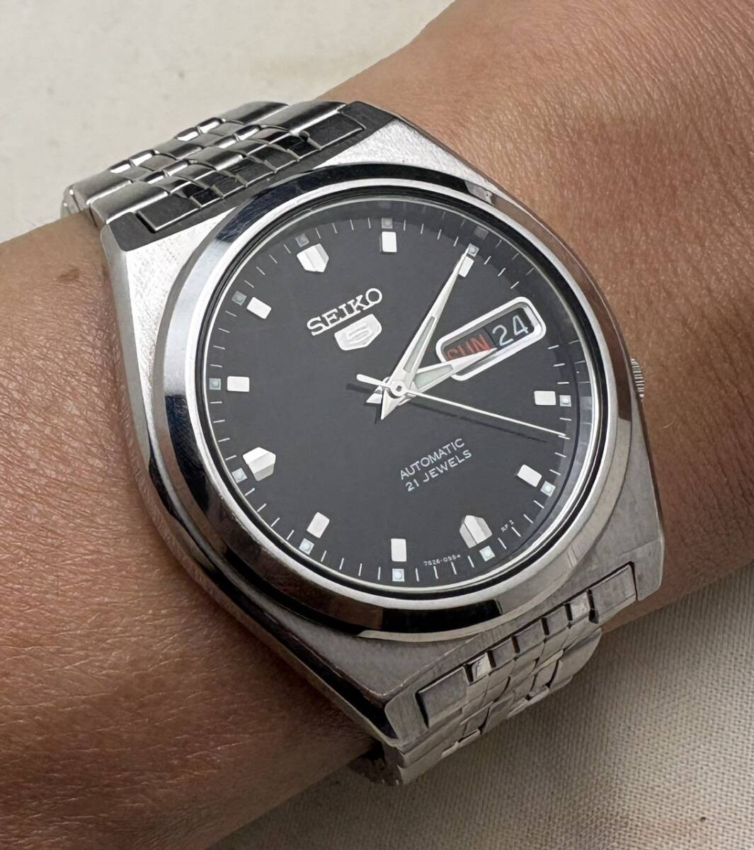 SEIKO 5 7S26-02E0 Automatic 21 Jewels Display Back Men’s Watch Japan