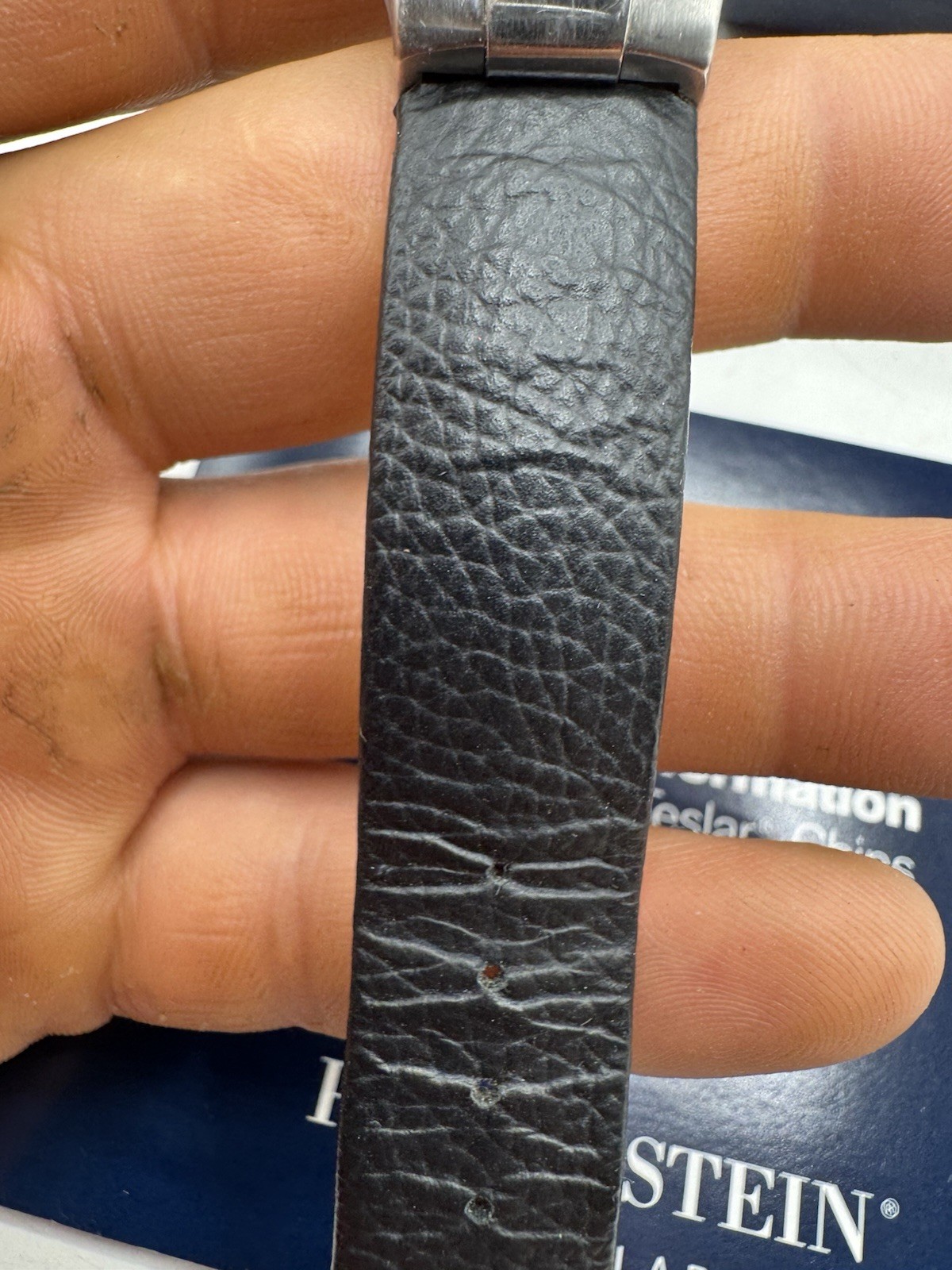 Philip Stein watch teslar dual time leather band New Batteries