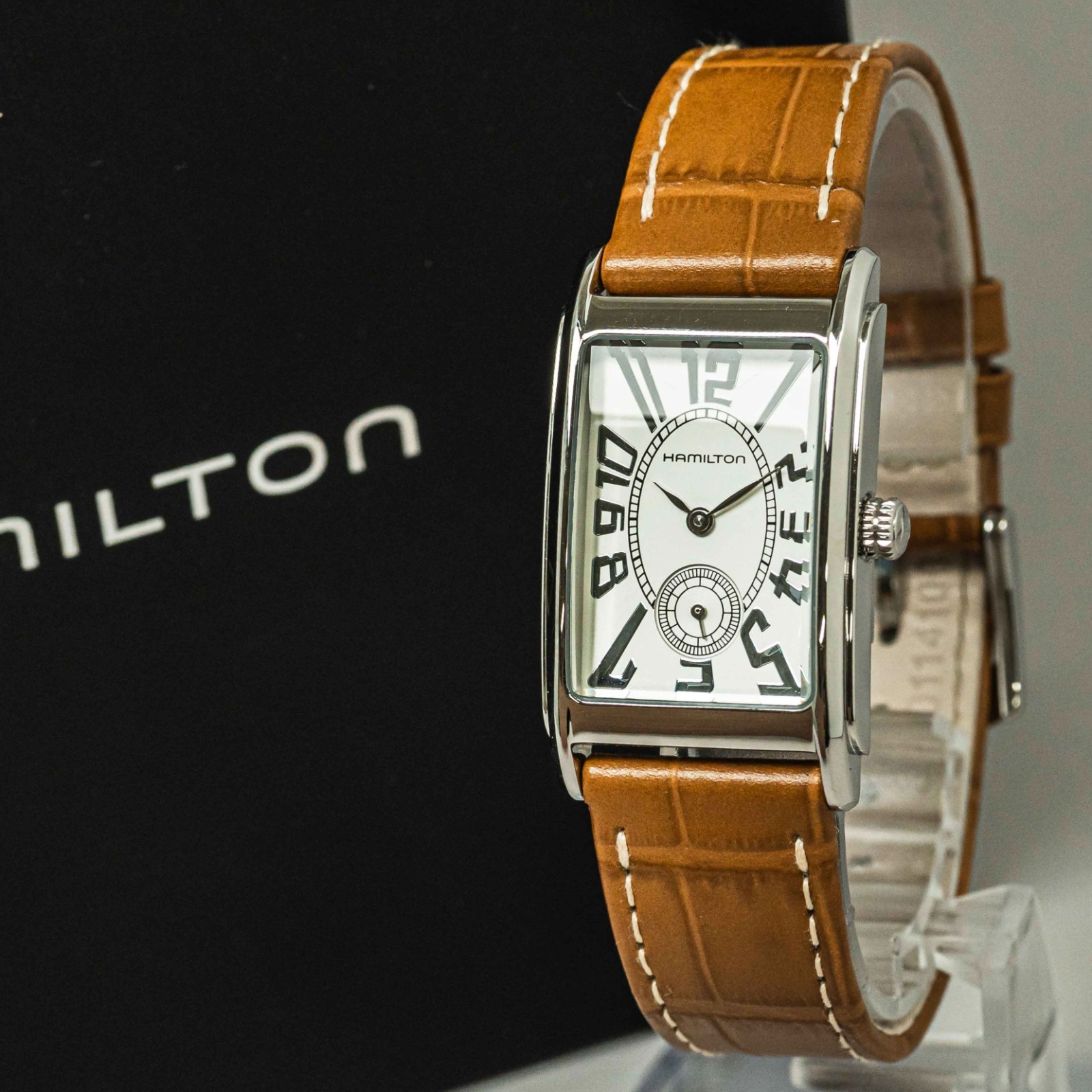 Full Set *MINT* HAMILTON Ardmore H114110 Quartz Small Second Tank 23mm Men Watch