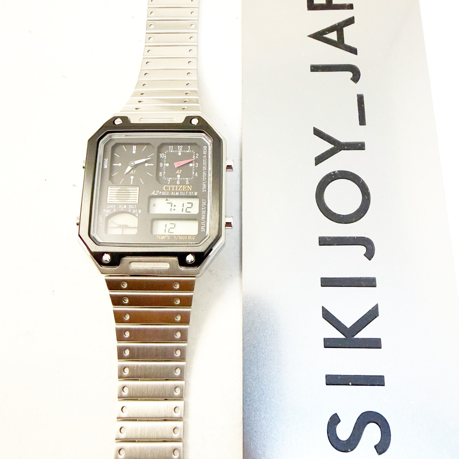 Citizen JG2126-69E Record Label Ana-digi Thermo Sensor Quartz Unisex Watch Japan