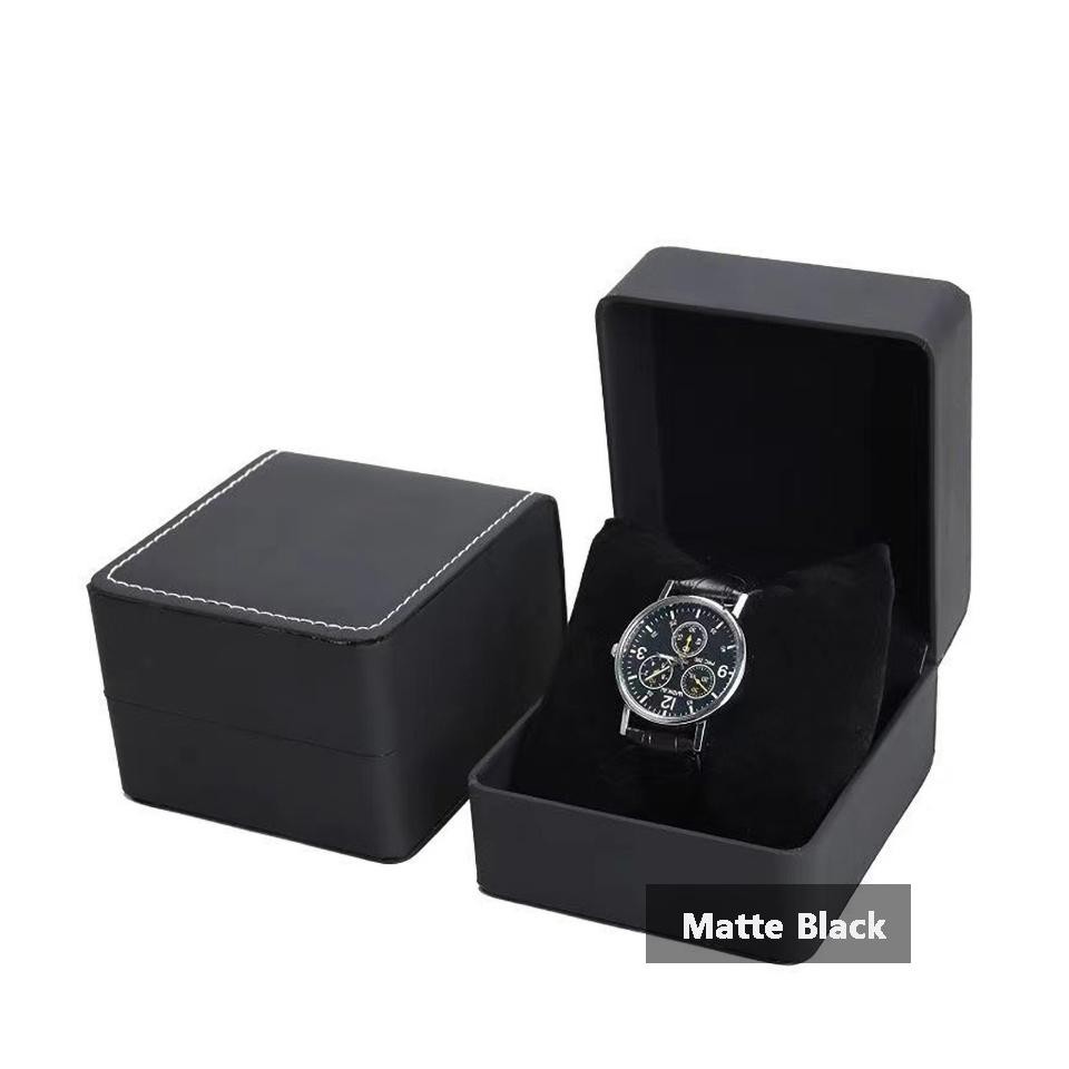 Black PU Leather Watch Gift Box with Pillow Single Wristwatch Display Case!!