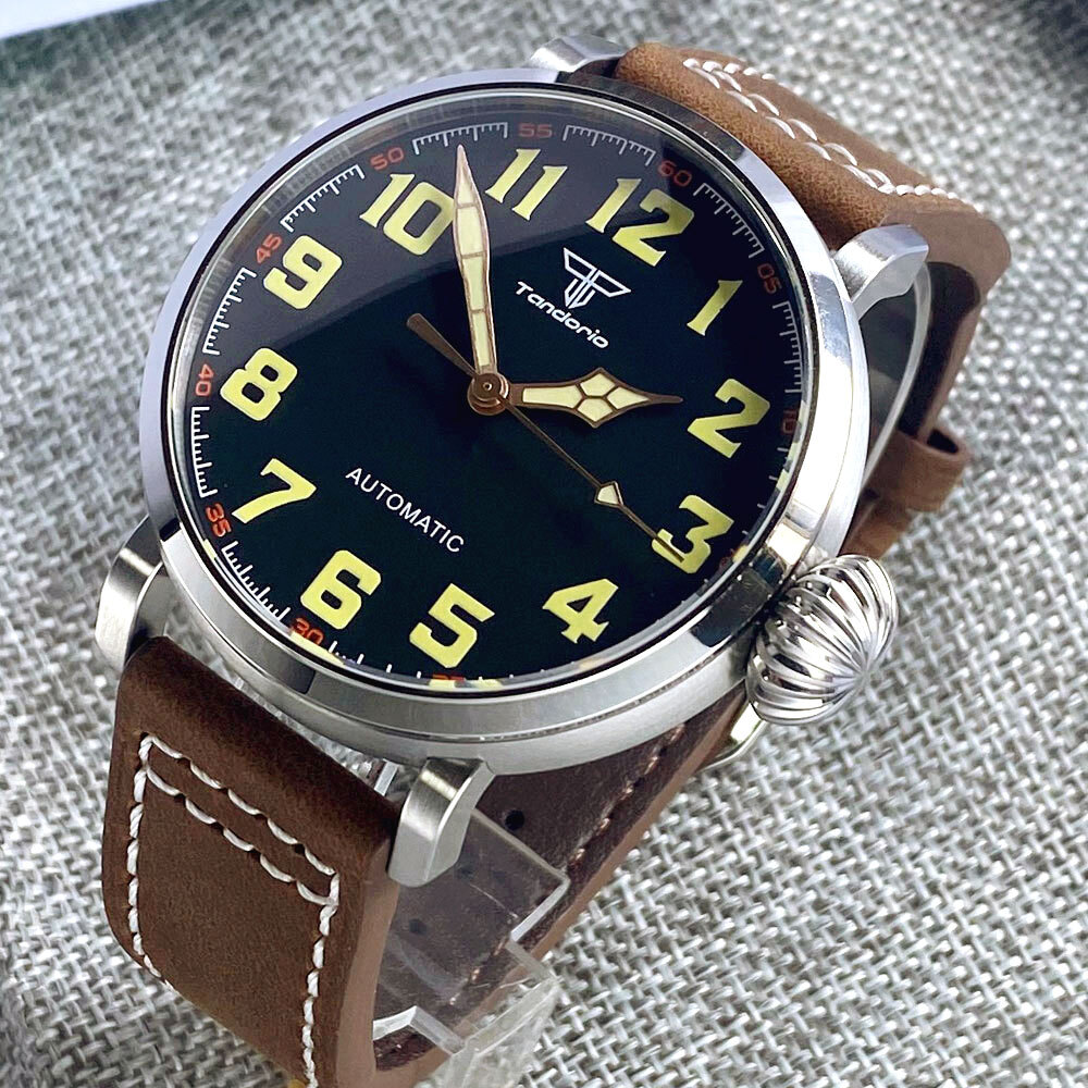 Big 47MM Tandorio Black Dial NH35A PT5000 Automatic Mens Watch Sapphire Glass