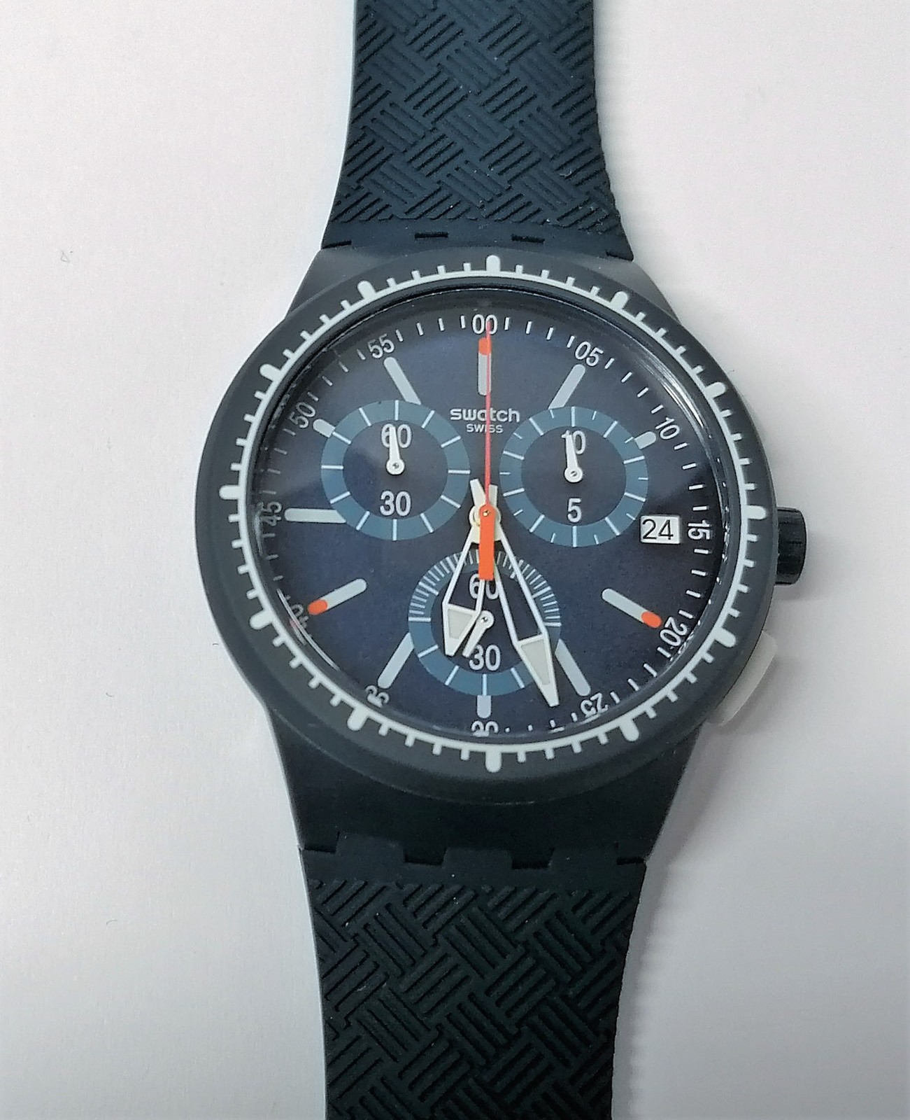 2016 Swatch Chrono – SUSN410 – Race in Blue (42mm Diameter) – New