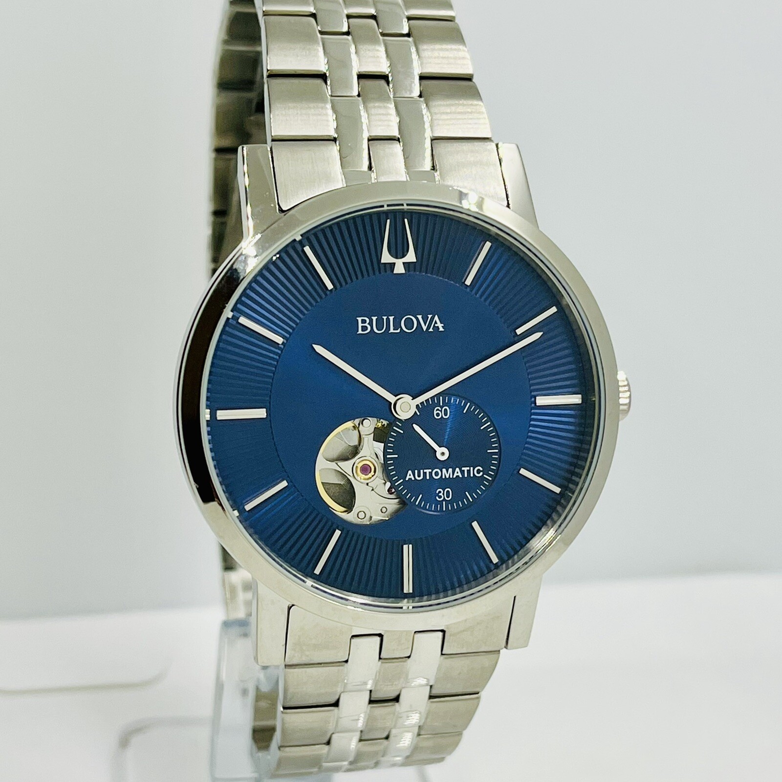 Bulova Men’s American Clipper Automatic Steel Blue Dial 42mm Watch 96A247