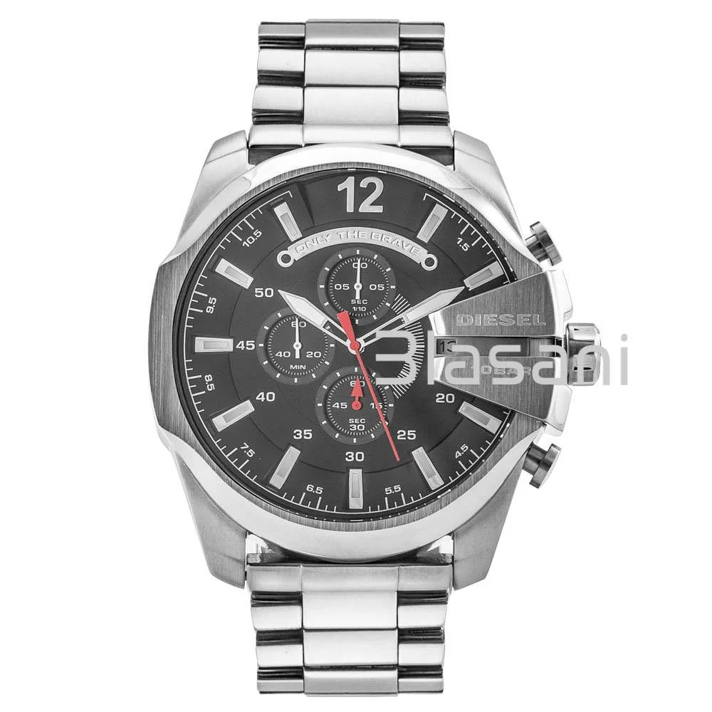 Diesel DZ4308 Mega Chief Men’s Stainless Steel Black Dial Chrono Watch 59X51mm