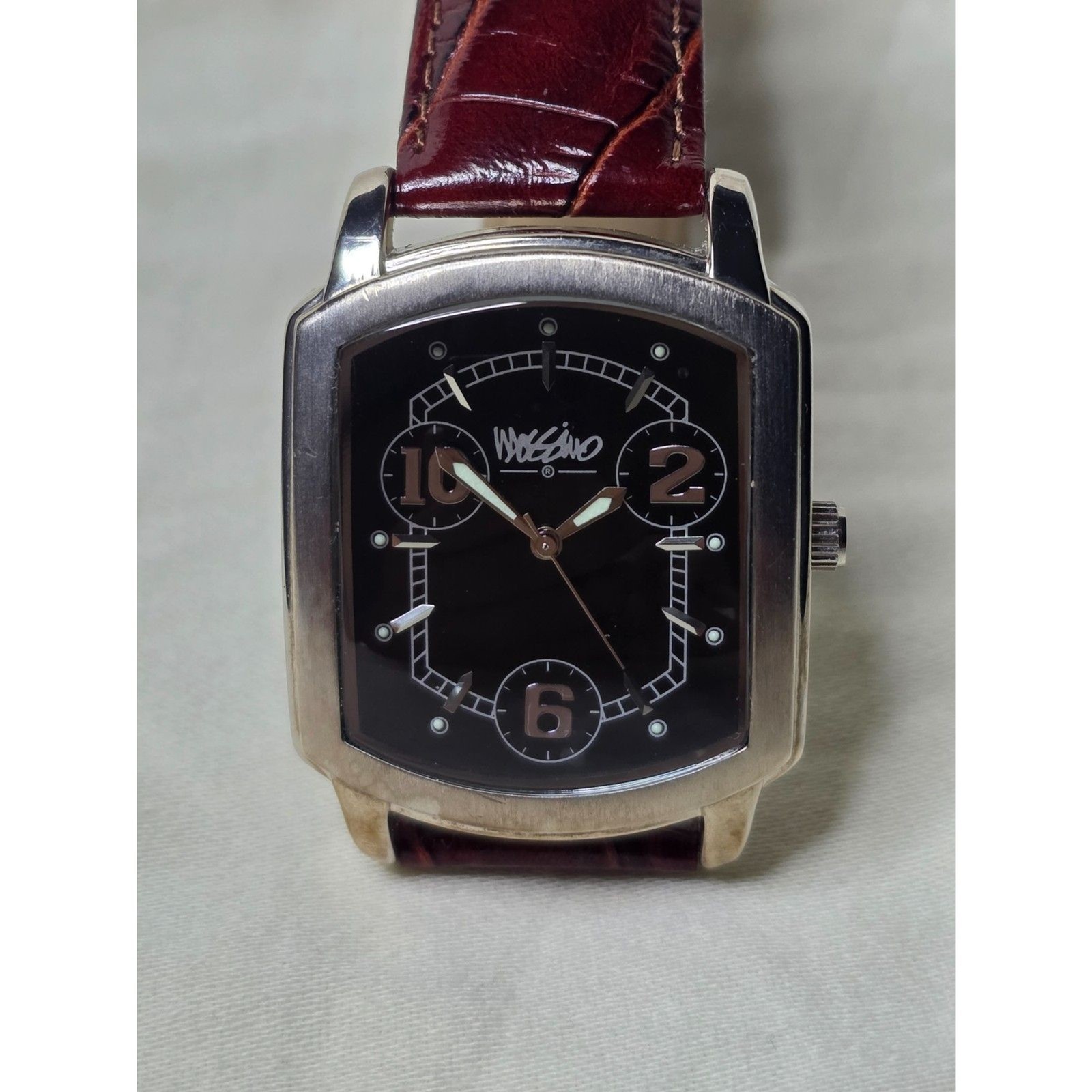 Mossimo Tonneau Quartz Dress Watch – Black Art Deco Dial – Ref.MM90215